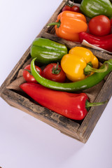 COlor peppers isolated in white background