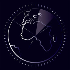 Earth hour background with globe in cartoon style. Vector illustration for card, banner, poster, calendar or placard template