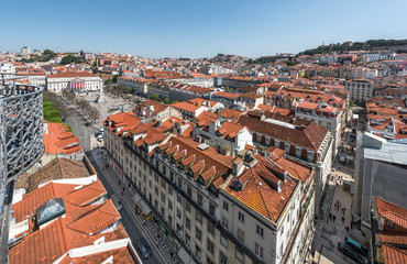 Obraz premium Aerial view on the center of Lisboa
