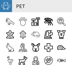 pet simple icons set