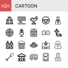 cartoon simple icons set