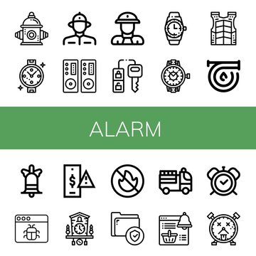 alarm simple icons set