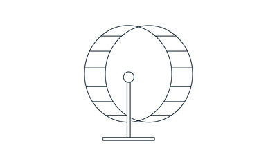 Hamster running in the wheel sketch icon vector image