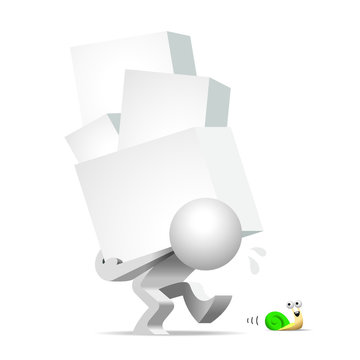 Cute little white Simplified man try to tell you It does not matter how slowly you go as long as you do not stop.