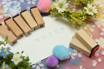 water　アルファベット　テキスト　文字　英字　単語　スタンプ　素材　alphabet letter word text stamp