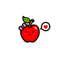 Vector design of a cute fresh apple