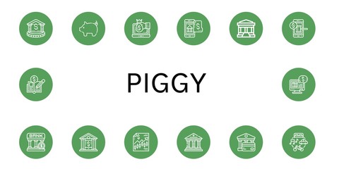 piggy icon set