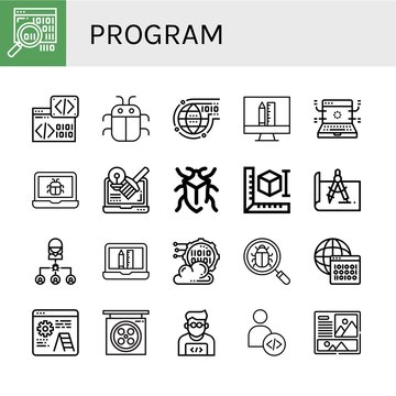 program simple icons set