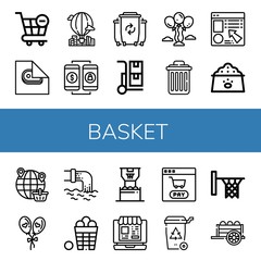Set of basket icons