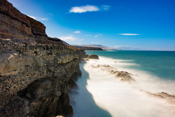 Fototapeta na wymiar the coastline of Ajuy, fuerteventura, spain.
