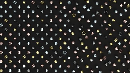 Animation of pattern from metal primitives moving from chaos to order