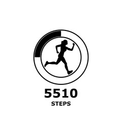 Run or fitness steps tracker app icon isolated on white background