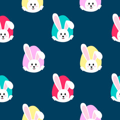 seamless pattern with rabbits and eggs