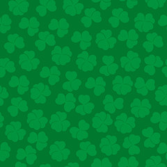 Seamless green floral pattern with clover Shamrock for St. Patrick's Day.
