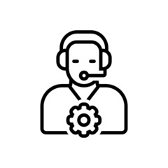 Black line icon for service customer 