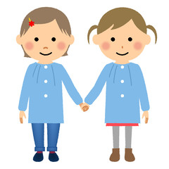 手をつなぐこども達　園児　幼児