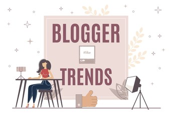 Blogger Trends for Increasing Like on Video, Post. Girl Sit at Table and Communicate with her Audience Through Smartphone Camera that on Stable Tripod. Interesting Look at her Attractive Appearance.
