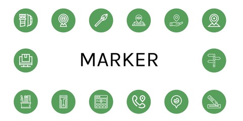 Set of marker icons