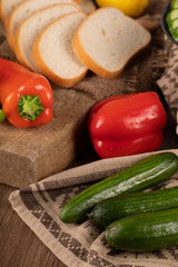 Hot chilies adn white bread slices