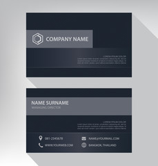 Business card in modern style black gray white