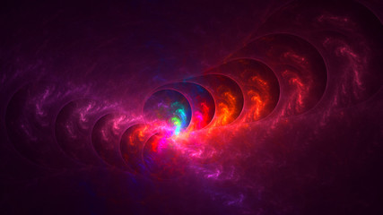 3D rendering abstract red fractal light background