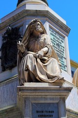Fototapeta na wymiar Rome, Italy, June 2, 2017 Rome column of the Immaculate Conception near Piazza di Spagna evocative image of the Immaculate Conception on a beautiful sunny day