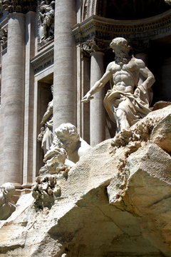 Rome, Italy, June 2, 2017 Rome Trevi Fountain evocative image of the fountain on a beautiful sunny day