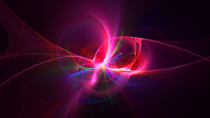 3D rendering abstract red fractal light background