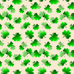 seamless background with leaves. Clover Pattern Background. Leaves Seamless Pattern Background