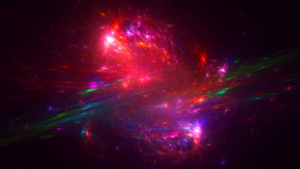 3D rendering abstract red fractal light background