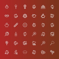 Editable 36 pink icons for web and mobile