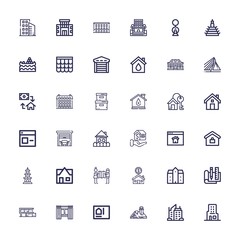 Editable 36 estate icons for web and mobile