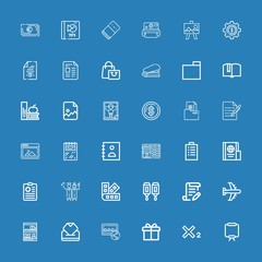 Editable 36 paper icons for web and mobile