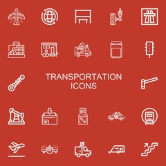 Editable 22 transportation icons for web and mobile