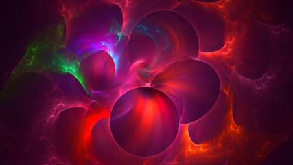 3D rendering abstract red fractal light background