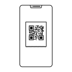 smartphone device with scan code qr vector illustration design