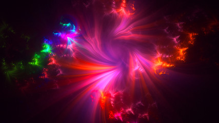 3D rendering abstract red fractal light background