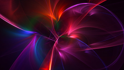 3D rendering abstract red fractal light background