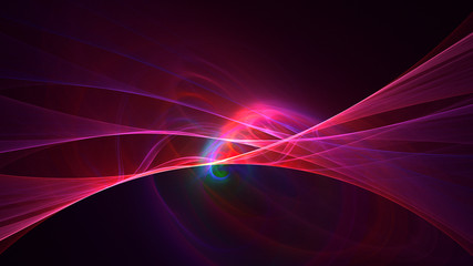 3D rendering abstract red fractal light background