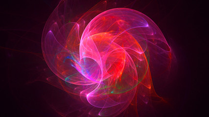 Obraz premium 3D rendering abstract red fractal light background
