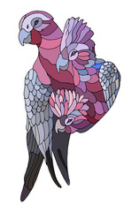 Stylized pink parrots on an isolated white background © Юлия Корниевич