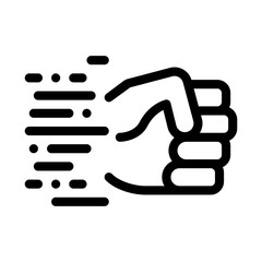 Fast Fist Hit Icon Vector. Outline Fast Fist Hit Sign. Isolated Contour Symbol Illustration