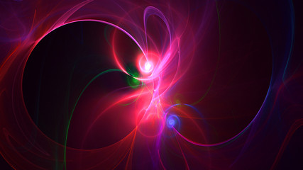 3D rendering abstract red fractal light background