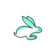 Rabbit logo design icon. Rabbit outline logo template.
