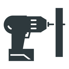Carpentry drill icon on white background	
