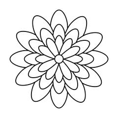 cute flower nature line style icon vector illustration design
