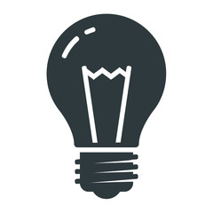 Light bulb icon on white backgroun	