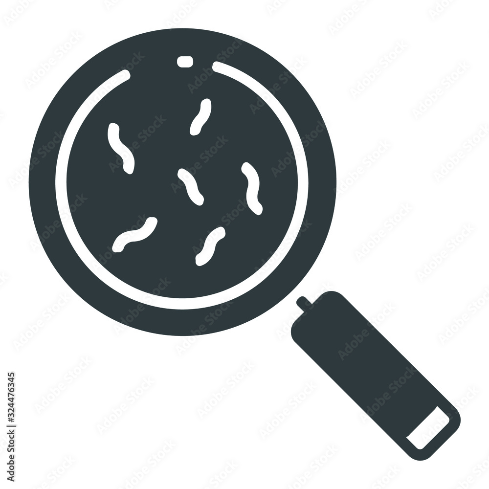 Sticker medicine search icon on white background