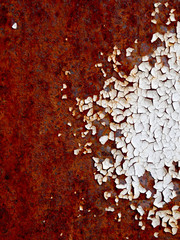 Rust stains on sheet metal.