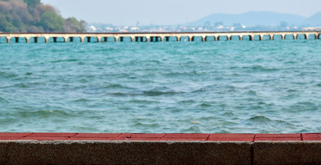 Long walking bridge Into the beautiful sea And beautiful sea water